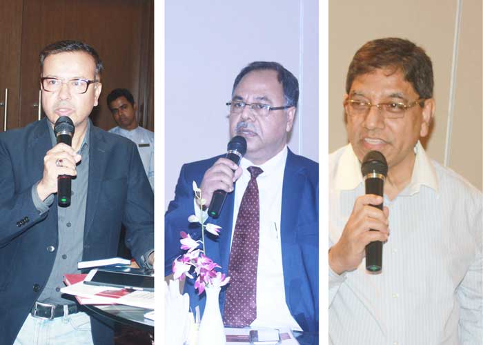 Figure 3: Distinguished members of The Textile Institute shared their opinion. (L-R) Md. Zahidullah, M R Jamil, Prof. Hassan