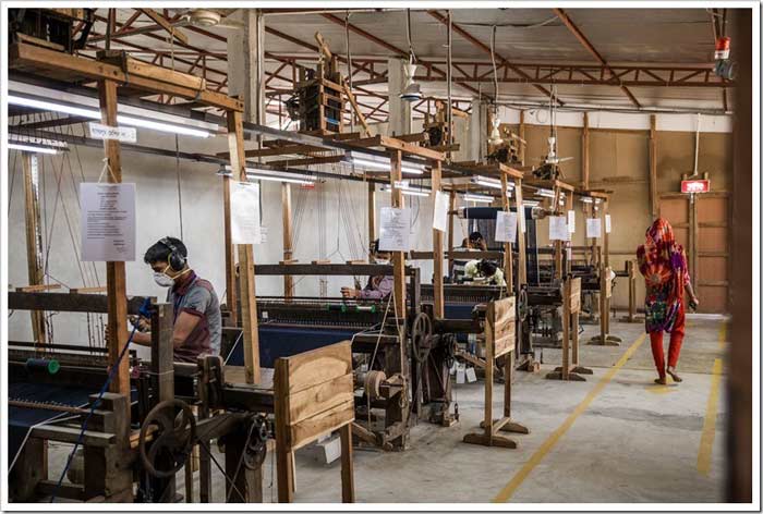 Figure 2: Hessnatur weaving unit was specially built for the project and equipped with second hand loom.