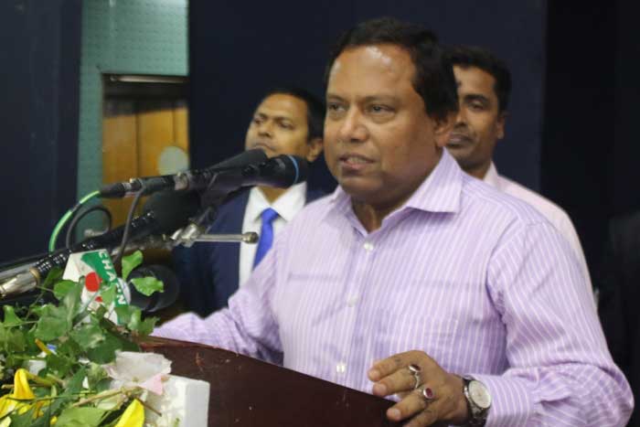Figure4: State minister for Textile and Jute, Mirza Azam MP delivered his speech.