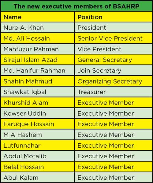 BSAHRP has elected a new executive committee
