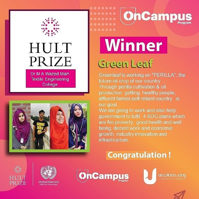 Final round of Hult Prize on Campus program held at Dr. M A Wazed Mia Textile Engineering College