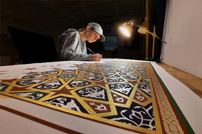 Islamic clothing culture with unique geometrical textile art and design